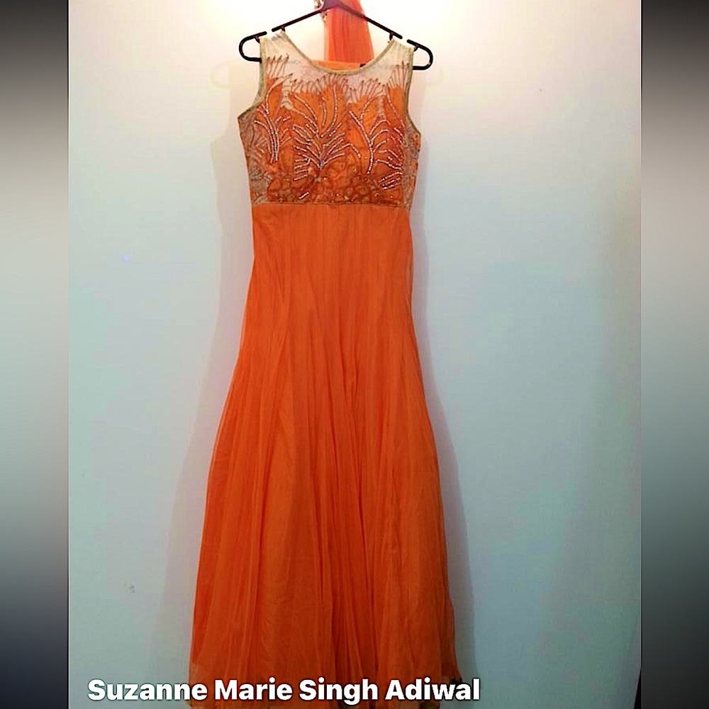 Stunning orange with gold crystals